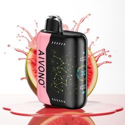 Aivono Aim Boom 25000 Puffs سيجارة إلكترونية للاستخدام مرة واحدة بطيخ مثلج - 28ml سعة سائل - 650mAh بطارية - 1.2 أوم ملف شبكي - شحن Type-C - 90g وزن