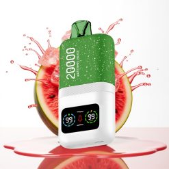 Aivono Aim Magic 20000 Puffs بخاخة قابلة لإعادة الشحن بنكهة البطيخ المثلج - 26مل وعمر طويل مع شاشة LCD وملفات Dual Mesh وبطارية 600mAh