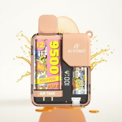 Aivono Aim Tank 9500 نَفَث / 18 مل / 650 مللي أمبير / شاشة عرض - خوخ وإجاص