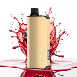 Alibarbar Ingot 9000 Puffs سيجارة إلكترونية للاستخدام مرة واحدة Blackberry Ice – 22ml سعة السائل، 2350 مللي أمبير سعة البطارية، شاشة LED