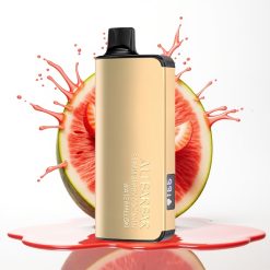 Alibarbar Ingot 9000 Puffs سيجارة إلكترونية للاستخدام مرة واحدة - فراولة، جوز الهند، بطيخ - 22مل سعة سائل، 2350مل أمبير بطارية، شاشة LED