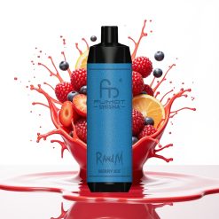 RandM Fumot Shisha 10000 Puff سيجارة إلكترونية للاستخدام مرة واحدة - توت مثلج (Berry Ice) - مؤشر LED، بطارية 850 مللي أمبير، 18 مل سائل مسبق الشحن