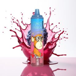 RandM Fumot Tornado 15000 Puffs 25ml شيشة الكترونية نكهة التوت الأزرق والكرز بشاشة LCD وشاحن Type-C