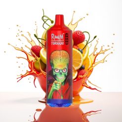 RandM Fumot Tornado 9000 Puffs سيجارة إلكترونية للاستخدام مرة واحدة Lush Ice - 18mL سعة، شاشة RGB، 54 نكهة
