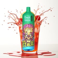 RandM Fumot Tornado 9000 Puffs سيجارة إلكترونية للاستخدام مرة واحدة فراولة ليموناضة - شاشة RGB أنيقة - 18 مل سعة سائل - 54 نكهة
